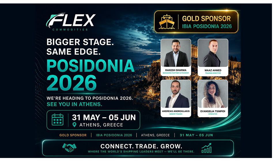 Proud to announce that FLEX Commodities FZCO will be attending and sponsoring IBIA Posidonia 2026 as a Gold Sponsor.